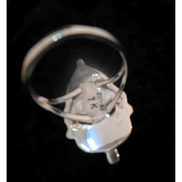 Navajo Sterling Turquoise and Coral Ring #427 SIGNED - Picture 6 of 7